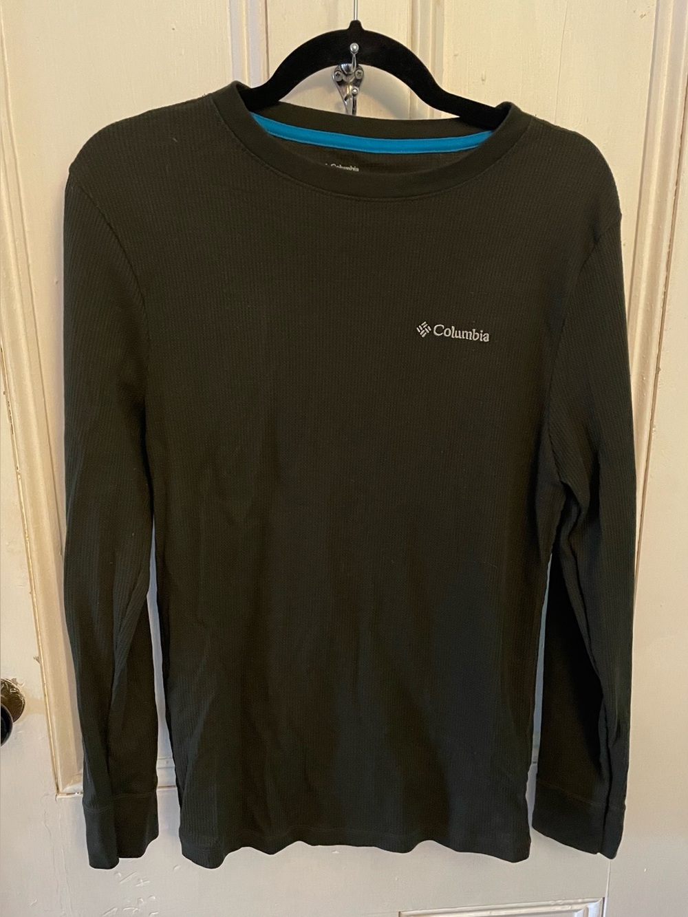 Columbia Dark Green Waffle Knit Thermal Long Sleeve Shirt Men’s Medium Outdoor